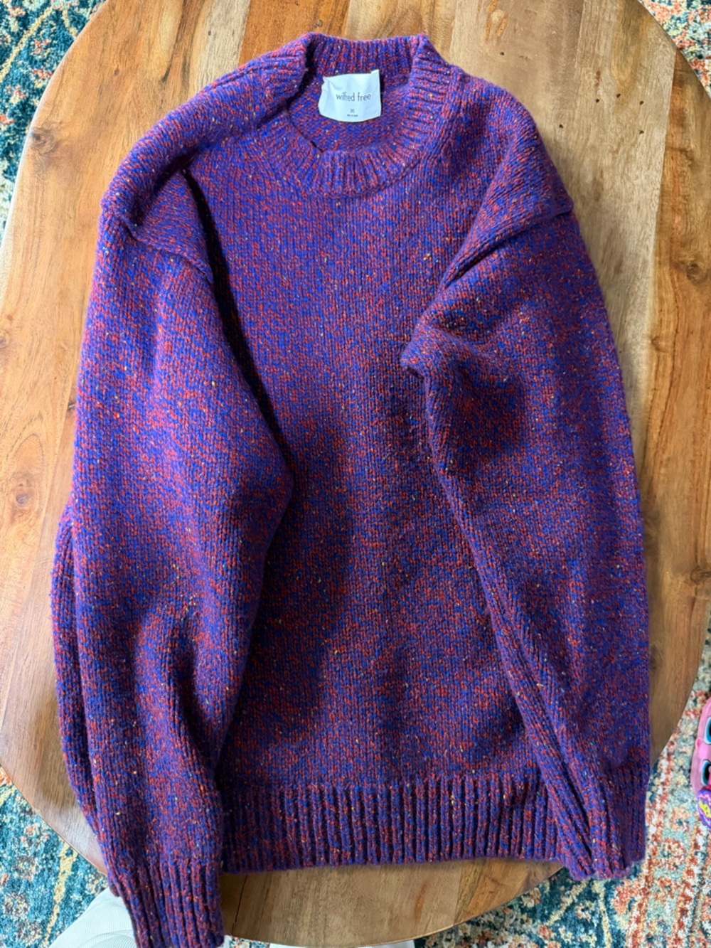 Wilfred Free Red and Purple Marled Knit Sweater